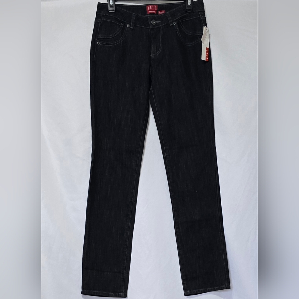 Elle Women’s Jeans, Dark Wash Straight Leg, NWT Indigo Denim, Size 2